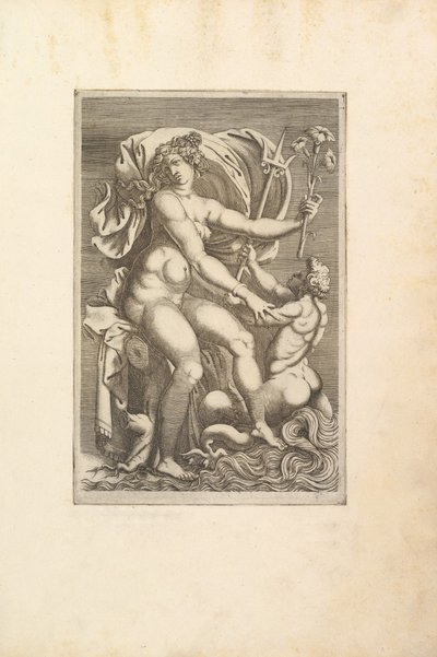 Thetis istuu Tritonin kanssa, 1500-luku. tekijältä Unbekannt