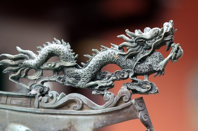 Thian Hock Kengin temppeli. Lohikäärme. Singapore tekijältä Unbekannt