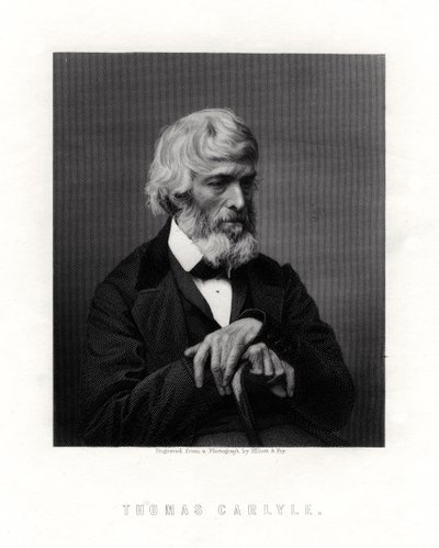 Thomas Carlyle, skotlantilainen esseisti, satiiri ja historioitsija, 1800-luvun puoliväli tekijältä Unbekannt
