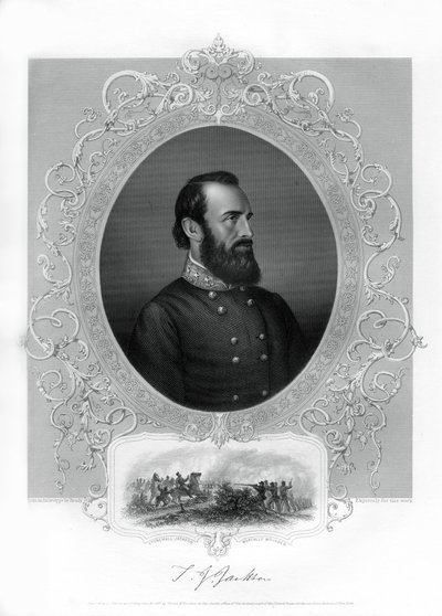 Thomas Jonathan Stonewall Jackson, konfederaation kenraali Yhdysvaltain sisällissodan aikana, 1862-1867 tekijältä Unbekannt