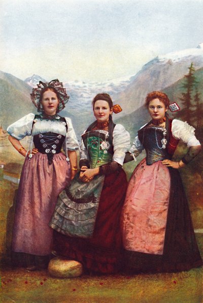 Kolme sveitsiläistä tyttöä, 1912 tekijältä Unbekannt