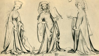 Kolme nuorta naista, c1400, 1943. tekijältä Unbekannt