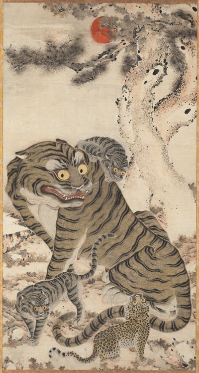Tiikeriperhe, 1800-luku. tekijältä Unbekannt