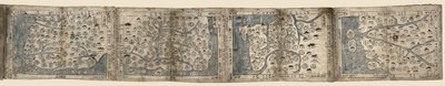 Otsikko kannesta. Lehdet on liitetty päähän ja taitettu harmonikkatyyliin. Liimattu pieneen etikettiin Hamgyŏng-do-kartan kyljessä: Bunkōdō Shoten. Saatavilla myös Library of Congress -verkkosivuston kautta rasterikuvana. Hankintavalvonta nro. tekijältä Unbekannt