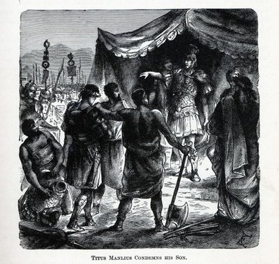 Titus Manlius tuomitsee poikansa, 1882 tekijältä Unbekannt