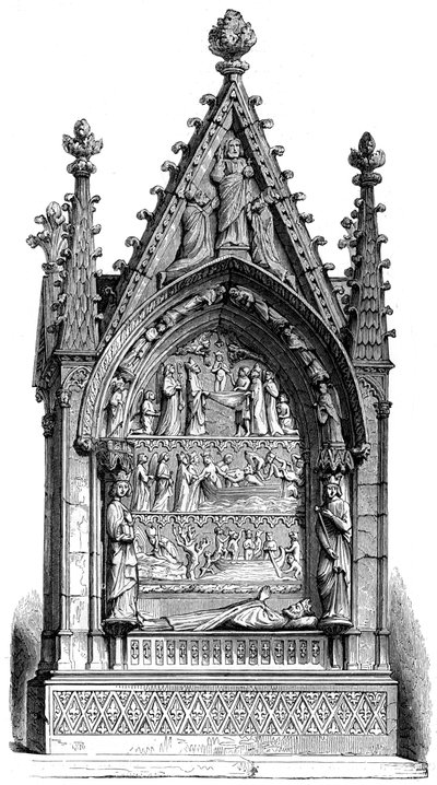 Dagobert I:n hauta 603-689, Merovingien kuningas, Basilisque Saint-Denis, 1849 tekijältä Unbekannt