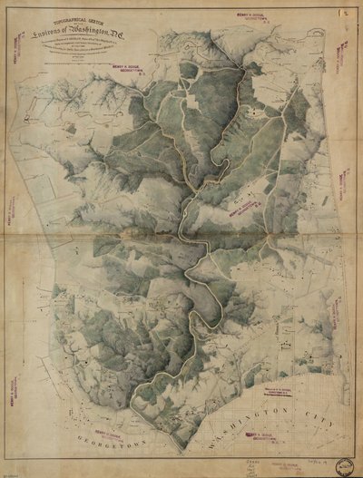 Topografinen luonnos Washingtonin ympäristöstä, D.C. tekijältä Unbekannt