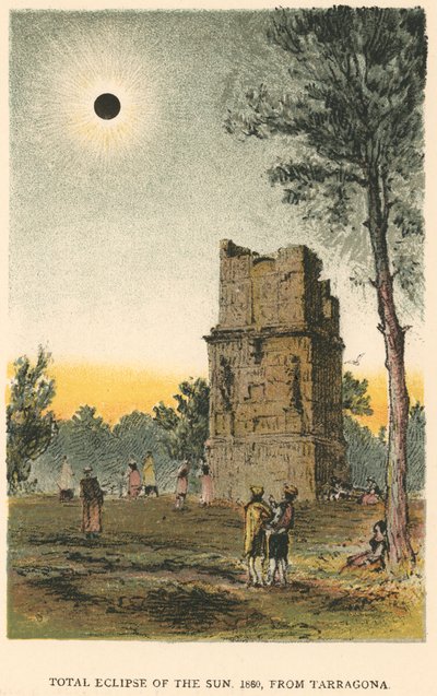 Vuoden 1860 täydellinen auringonpimennys havaittiin Tarragonassa, Espanjassa, 1884 tekijältä Unbekannt
