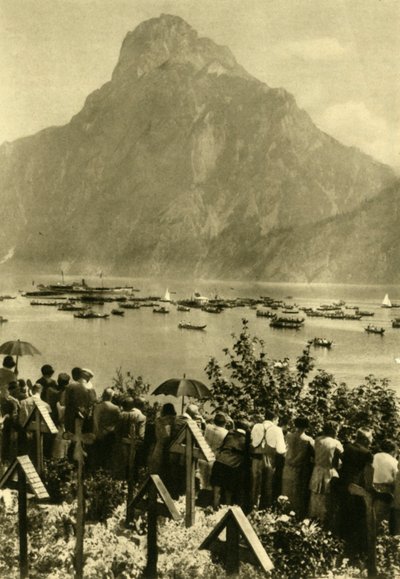 Traunstein ja Traunsee, Ylä-Itävalta, c1935. tekijältä Unbekannt