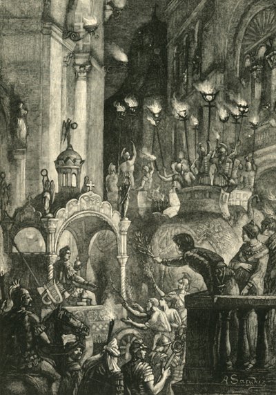 Herakleioksen voitto Konstantinopolissa, 629 jKr, 1890. tekijältä Unbekannt