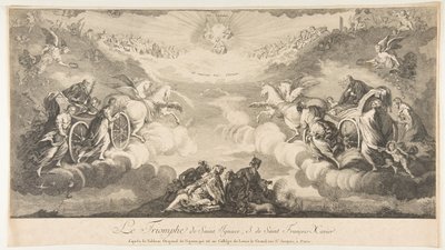 Pyhän Ignatiuksen ja Pyhän Franciscus Xavierin voitto Le Triomphe de Saint Ignace et..., 1600-luku. tekijältä Unbekannt