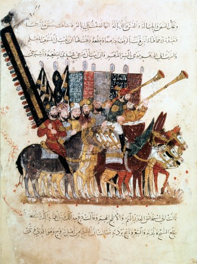 Ratsumiesjoukko uskonnollisessa seremoniassa, c1240 tekijältä Unbekannt