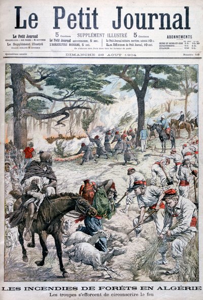 Joukot yrittävät hillitä metsäpaloa, Algeria, 1904 tekijältä Unbekannt