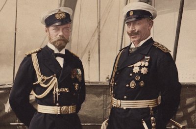 Tsaari Nikolai II ja Keisari Vilhelm II Björkossa, 1905. tekijältä Unbekannt