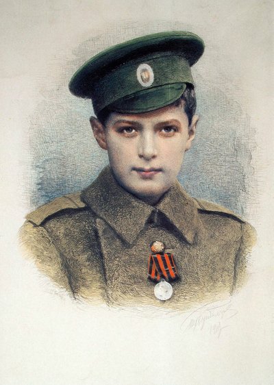 Tsarevitš Aleksei Venäjän armeijan korpraalina, 1917 tekijältä Unbekannt