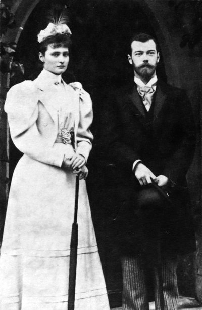 Tsaariina Aleksandra Fedorovna ja Venäjän tsaari Nikolai II, 1900. tekijältä Unbekannt