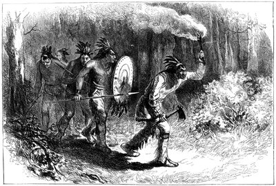 Tuscaroran intiaanit jäljittävät pakolaisia, 1600-luvun loppu - 1700-luvun alku 1880 tekijältä Unbekannt