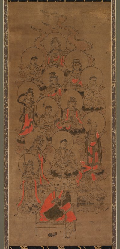 Kaksitoista Buddhaa ja Kobo Daishi Jusanbutsu, 1600-luvun loppu. tekijältä Unbekannt