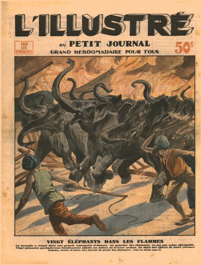 Kaksikymmentä norsua liekeissä, 1932. tekijältä Unbekannt