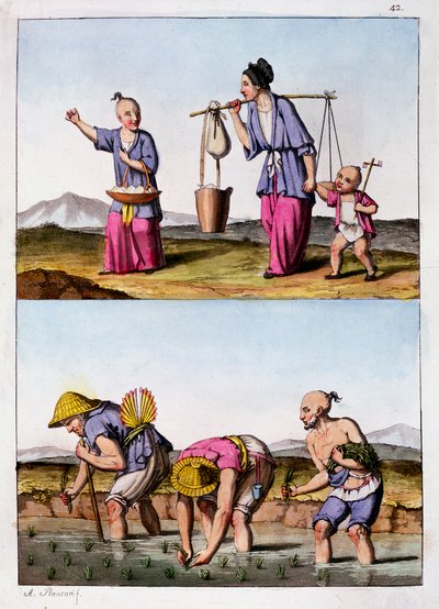 Kaksi kiinalaista kohtausta, c1830 tekijältä Unbekannt