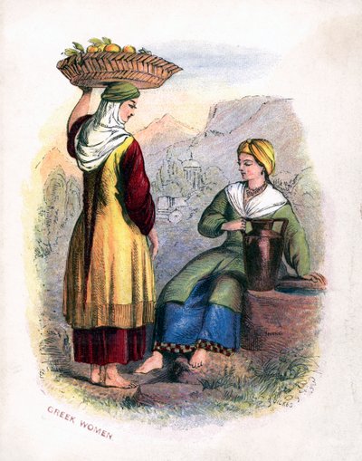 Kaksi kreikkalaista naista, c1809 tekijältä Unbekannt