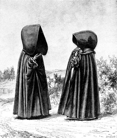 Kaksi hupullista naista Faialista Portugalista ja San Miguelista Espanjasta, 1900-luku tekijältä Unbekannt