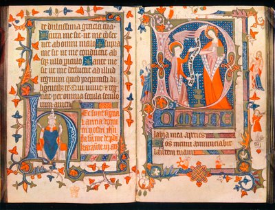 Kaksi sivua kirjasta A Book of Hours, c1350 tekijältä Unbekannt