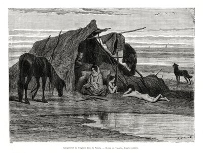 Tziganesin leirintäalue Pusztassa, 1886 tekijältä Unbekannt