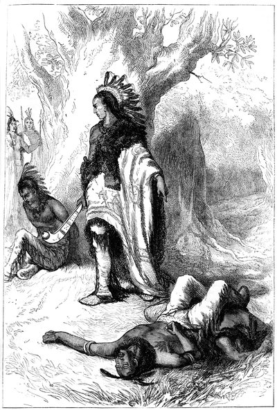Uncas ja Miantonomoh, 1643 c1880 tekijältä Unbekannt