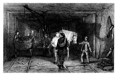 Maanalainen kohtaus hiilikaivoksessa, 1860 tekijältä Unbekannt