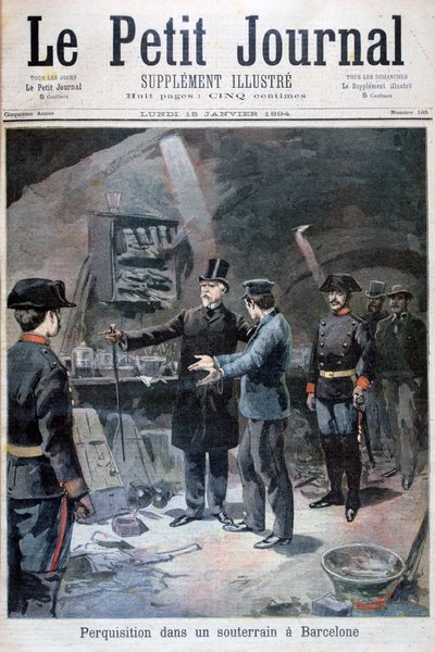 Anarkistien maanalainen etsintä, Barcelona, 1894 tekijältä Unbekannt