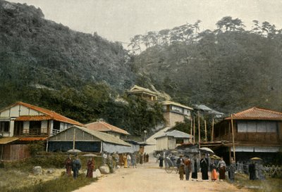Rue A Nunobiki, P-vähemmän Kobe, A alempi d-jäsen Nunobiki, Kobe lähellä, 1900. tekijältä Unbekannt