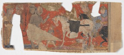 Tuntematon kohtaus ja tekstikatkelma Shahnama Kings -kirjasta, n. 1330-40. tekijältä Unbekannt