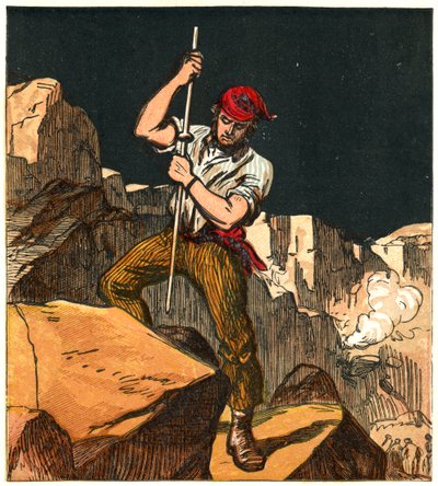 Rudin käyttö kivilouhoksessa, 1867 tekijältä Unbekannt