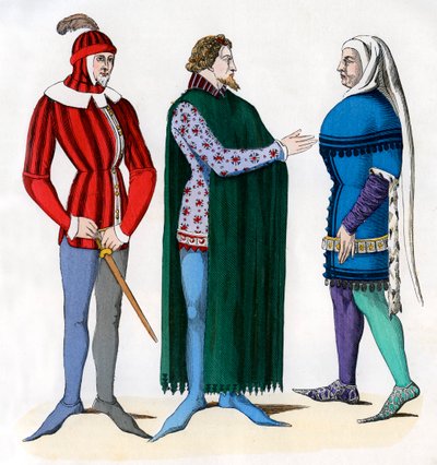 Palvelija ja herrat 1300-luvun asussa, 1882-1884 tekijältä Unbekannt