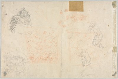 Erilaisia luonnoksia hahmoista ja kasveista, 1800-luku. tekijältä Unbekannt
