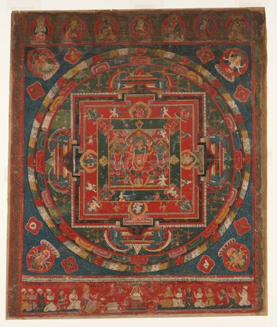 Vasudhara Mandala, päivätty vuonna 1777 Samvat 897. tekijältä Unbekannt