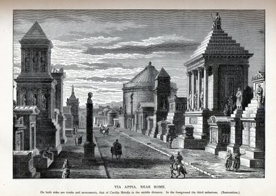 Via Appia lähellä Rooman jälleenrakennusta, 1882 tekijältä Unbekannt