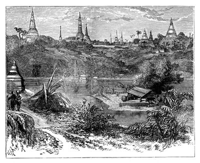 Näkymä lähellä Rangoon, Burma, c1888 tekijältä Unbekannt