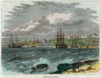 Näkymä Nassaulle, Bahamalle, vuodelta 1880 tekijältä Unbekannt