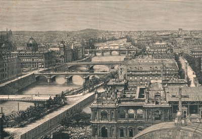 Näkymä Pariisiin, jossa näkyy seitsemän siltaa, 1882 tekijältä Unbekannt