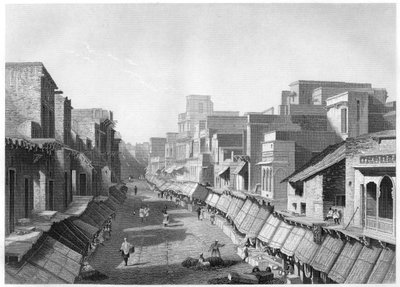 Näkymä Principal Streetille, Agra, c1860 tekijältä Unbekannt