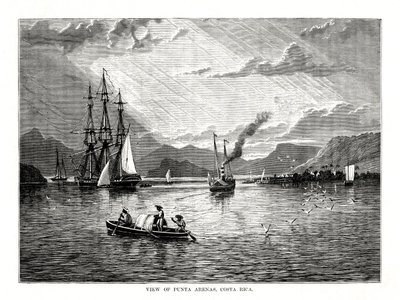 Näkymä Punta Arenasiin, Costa Ricaan, 1877 tekijältä Unbekannt
