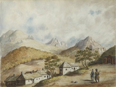 Näkymä Zheleznovodskiin, 1842 tekijältä Unbekannt