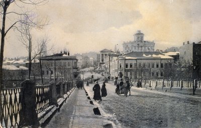 Näkymä Znamenka-kadulle talvella, Moskova, Venäjä, 1900-luvun alku tekijältä Unbekannt