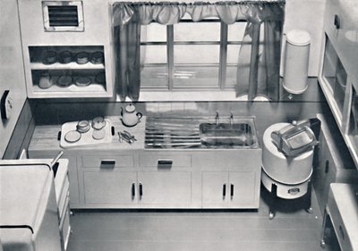 Näkymä keittiöstä, H.M.V. Kodinkoneet, 1938 tekijältä Unbekannt