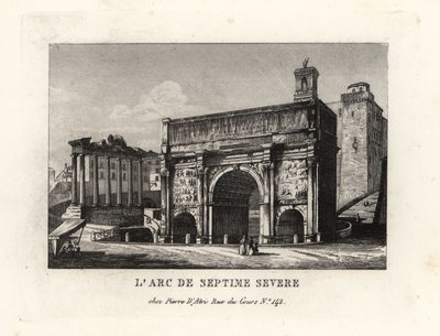 Näkymä Septimius Severuksen kaarelle, Arco di Settimio Severo, Forum Romanum, Rooma tekijältä Unbekannt