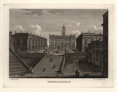 Näkymä Capitoline-kukkulalle, Campidoglio, Rooma, ja Palazzo Senatorio tekijältä Unbekannt