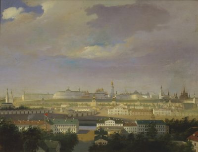 Näkymä Moskovan Kremliin Bolotnaya Marsh -aukiolta, 1800-luvun puoliväli. tekijältä Unbekannt