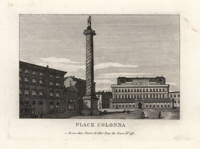 Näkymä Piazza Colonnalle Marcus Aureliuksen pylvään kanssa, Rooma tekijältä Unbekannt